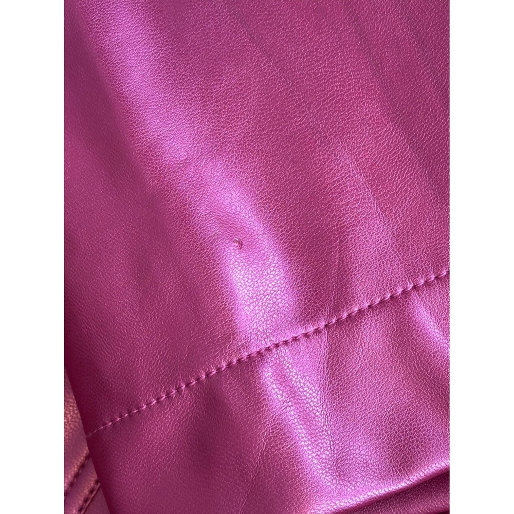 Maeve Anthro The Colette Cropped Wide-Leg Vegan Leather Pants Rose Pink Size 30 - Picture 6 of 10